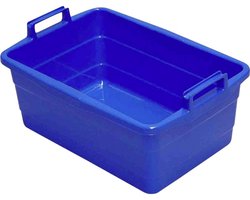 Vierkante Kuip - Grote Bak - Schoonmaken - Hoge Handgrepen - 62 cm - Blauw