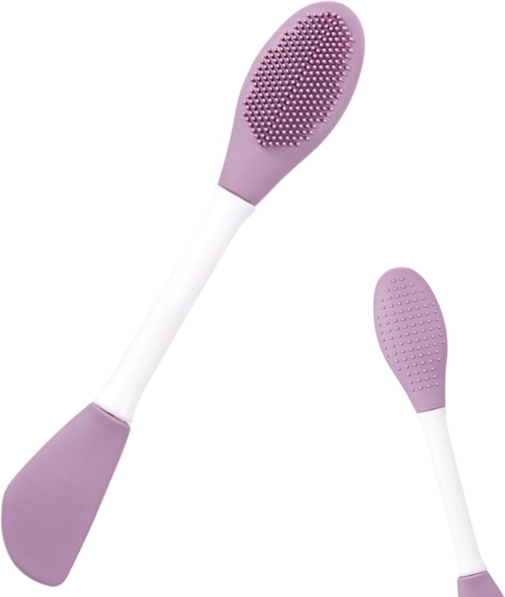 Gezichtsborstel Silicone - Dubbelzijdig Reiniger - Diepe Huidreiniging - Ergonomisch Handvat - 16.2cm Lengte