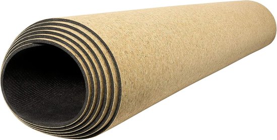 Yogamat Rubber Kurk - Fitnessmat Antislip - Thuis Sporten - Natuurlijke Materialen - 190 cm Lang - Zwart van Yogamat — afbeelding 4