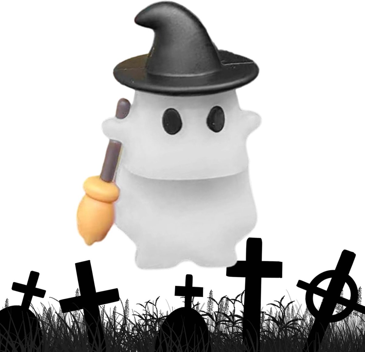Spook Figuur - Plakfiguur Decoratie - Mobiele Telefoon - Eenvoudig Plakbaar - 1.5x1.5 cm