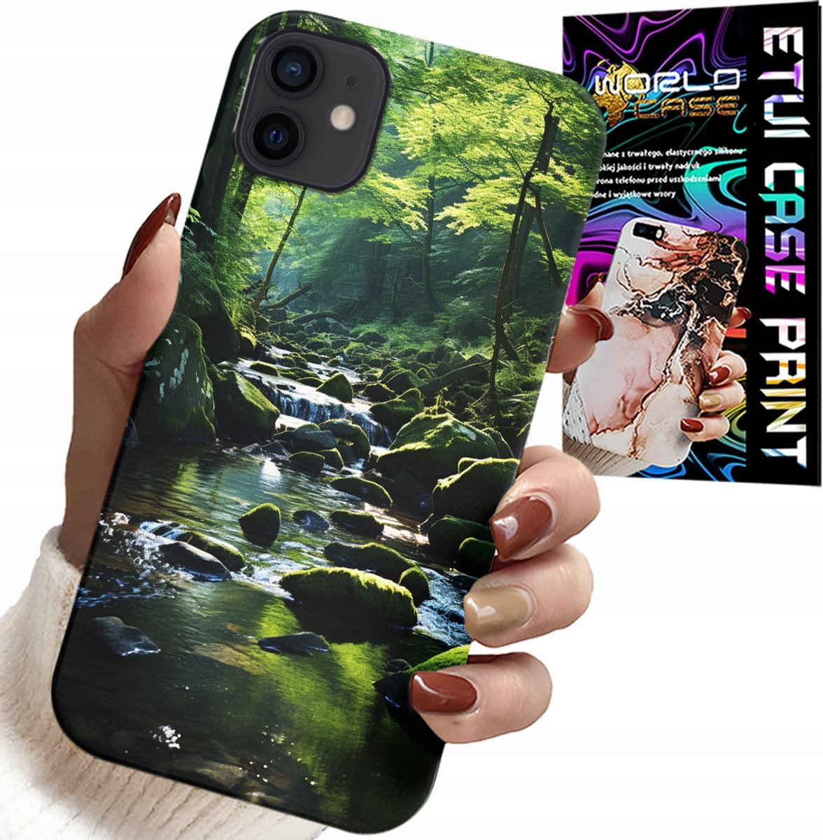 HOESJE VOOR IPHONE 12 MINI - NATUURLIJKE UITZICHTEN MET BOS, RIVIER EN BEK