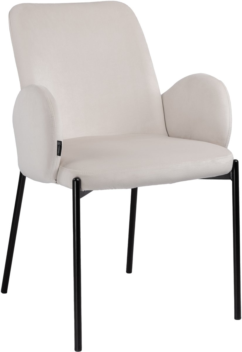 ExitoDesign GUSTO Serie - Eetkamerstoel - Velours - Beige - Armleuningen