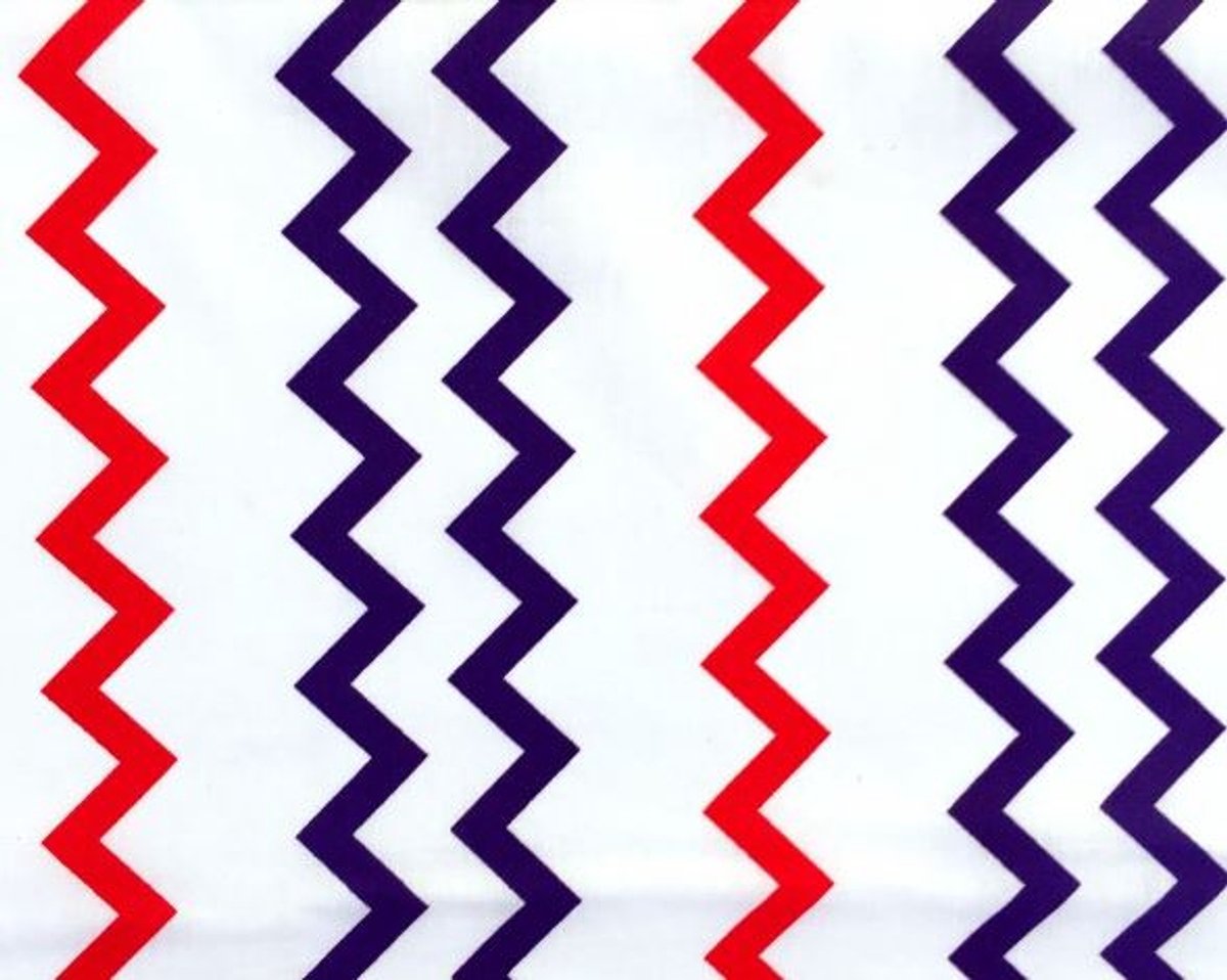 Extrapościel Zygzak Serie - Katoenen Dekbedovertrek - 160x200cm - Blauw/Rood - 100% Katoen