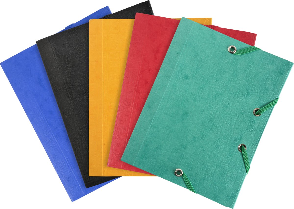 Exacompta 25x Scotten Pocket elastomap 3 kleppen 425g/m2 - 12x16cm - Geassorteerd - 50750E