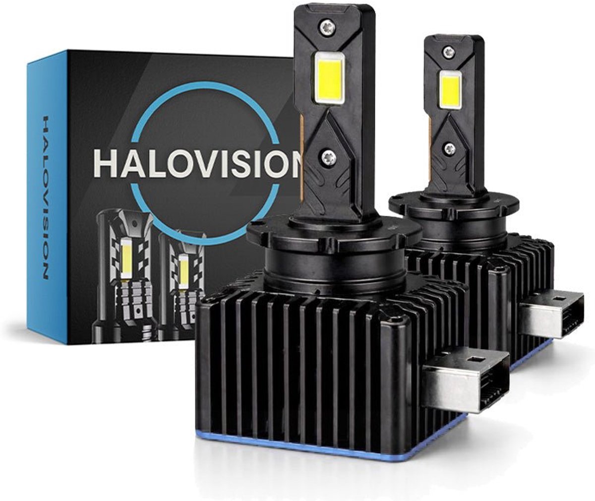 HaloVision Turbo LED Koplampen D3S D3R – Xenon naar LED – 45W 5000Lm 6000K Helder Wit – Canbus Plug en Play LED Set van 2 Autolampen