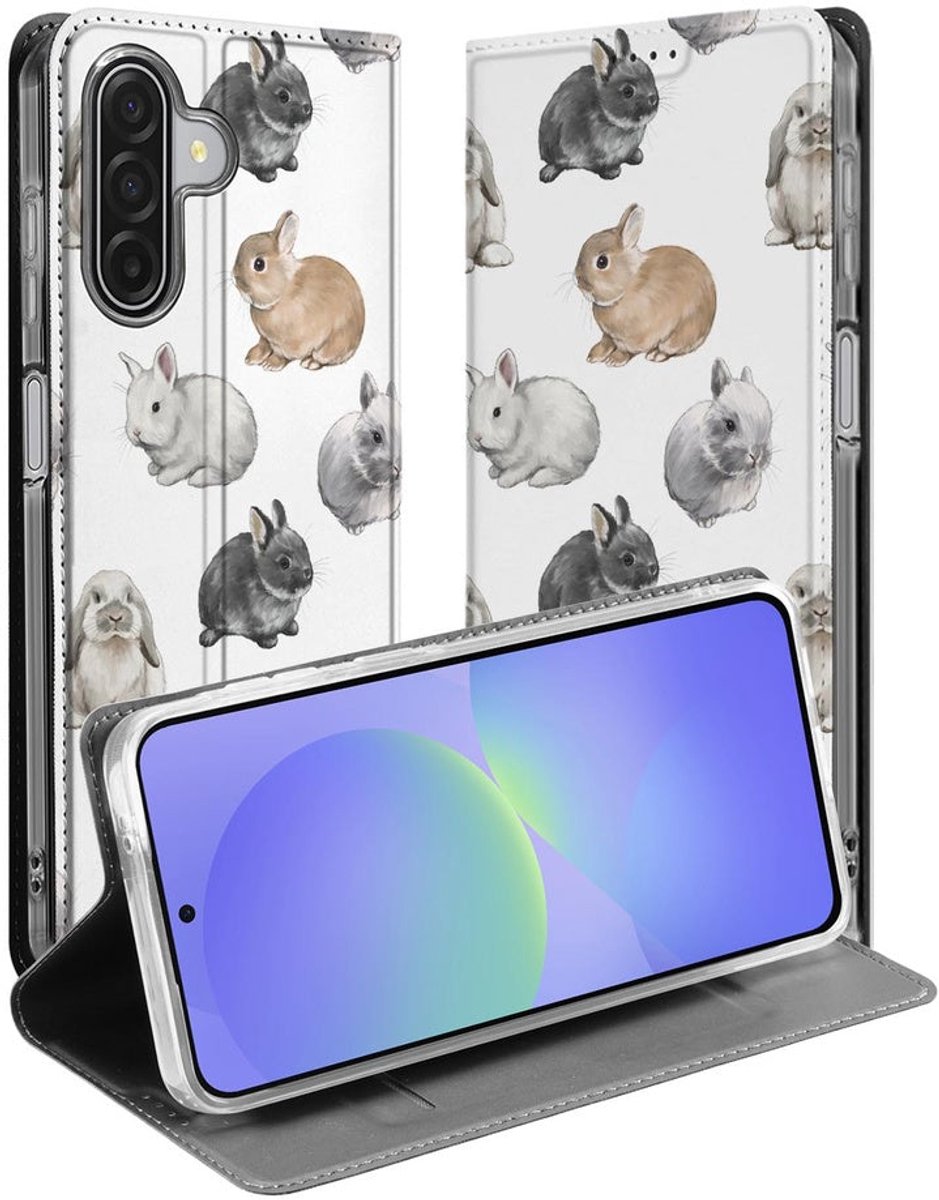 Book Case Samsung Galaxy A17 Konijntjes