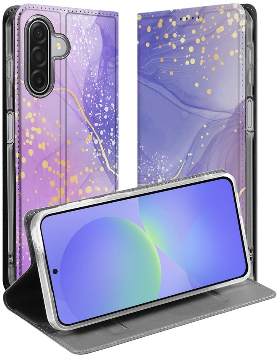 Flip Style Cover Samsung Galaxy A17 Watercolor Paars