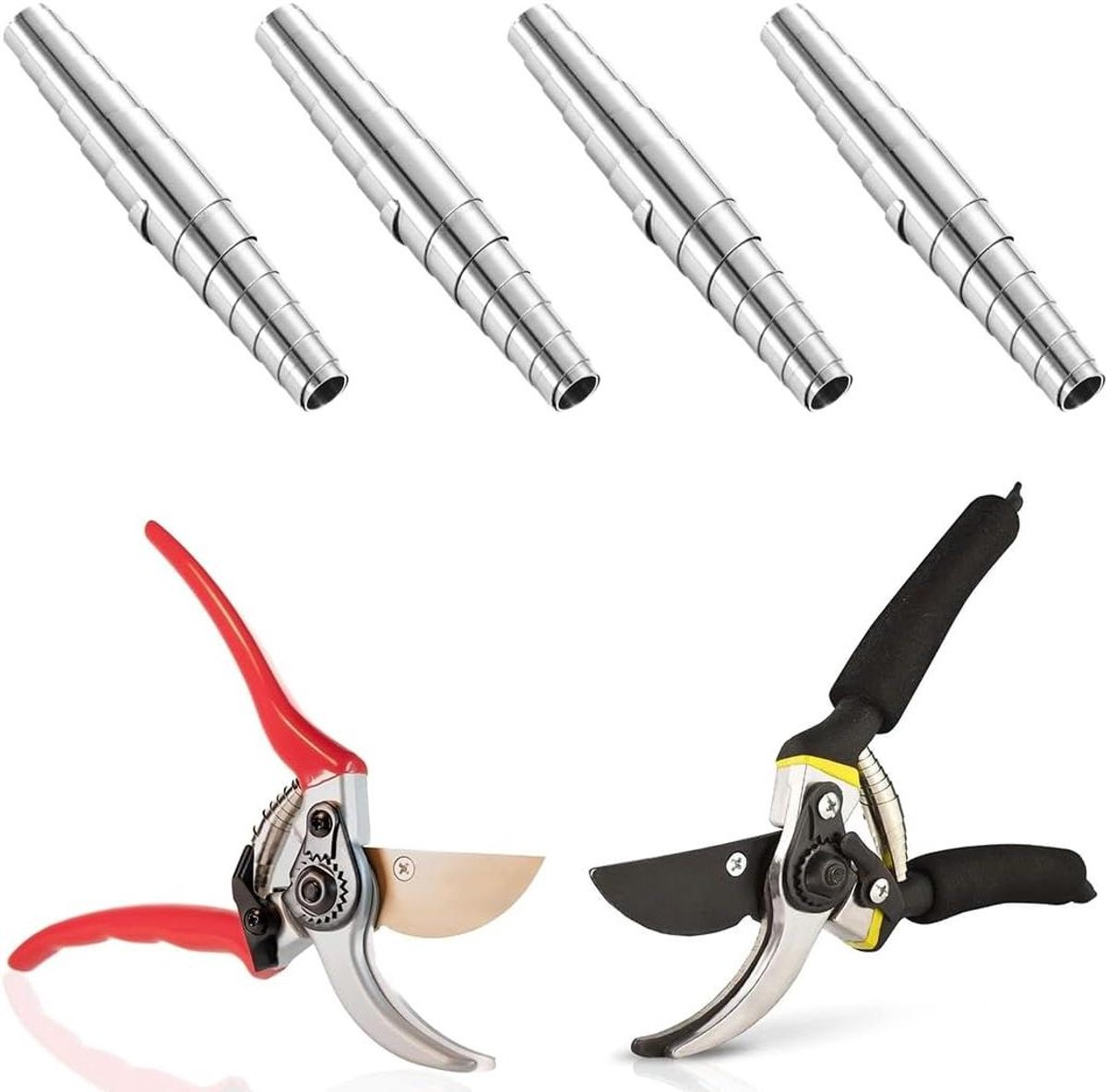 Tuinschaar set met 4 reserveveren en 6 cm reserveonderdelen - Boomscharen voor bloemen en bomen