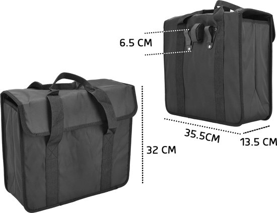 Enkele Fietstas 20 Liter – Pakafstas met Reflectie – Zwart – Waterafstotend – Universele Bevestiging