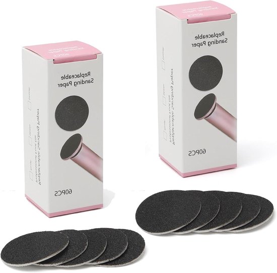 120 stuks schuurpapier reservepads voor elektrische voetvijl - eelt verwijderen gereedschap - professionele pedicure vijl voor thuis en salon met korrel 80 & 100 - geschikt voor droge huid