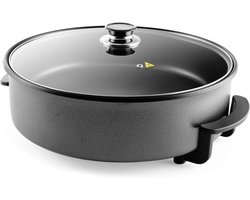 Aurixi® Partypan -Airfryer -Hapjespan - 1500 W - 40 cm Diameter - Grijs -41 cm x 47 cm x 18 cm