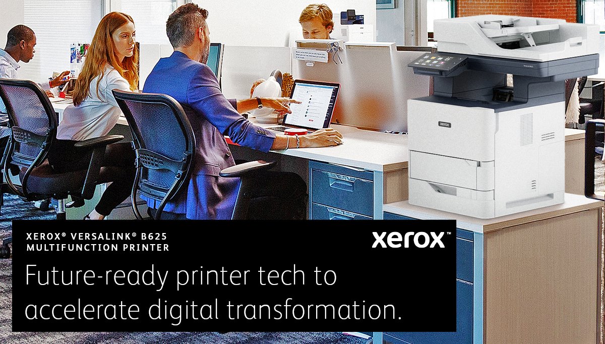 Xerox VersaLink B625 A4 61 ppm dubbelzijdig kopiëren en printen, scannen en faxen, geschikt voor PS3 PCL5e/6 2 laden voor max. 650 vel