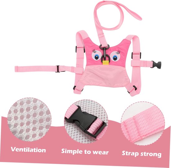 Baby Belt Baby Anti-lost Wristband Baby Carrier Baby Carrier Baby Carrier for Babies Baby Harness with Strap Toddler Harness Sling Child Polyester Pink Cartoon Suspenders van XIAPIA — afbeelding 4