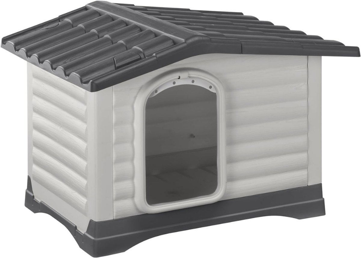 SCH® Hondenhok Buiten - Hondenhok - Grijs en Zwart - 59cm x 73cm x 53cm