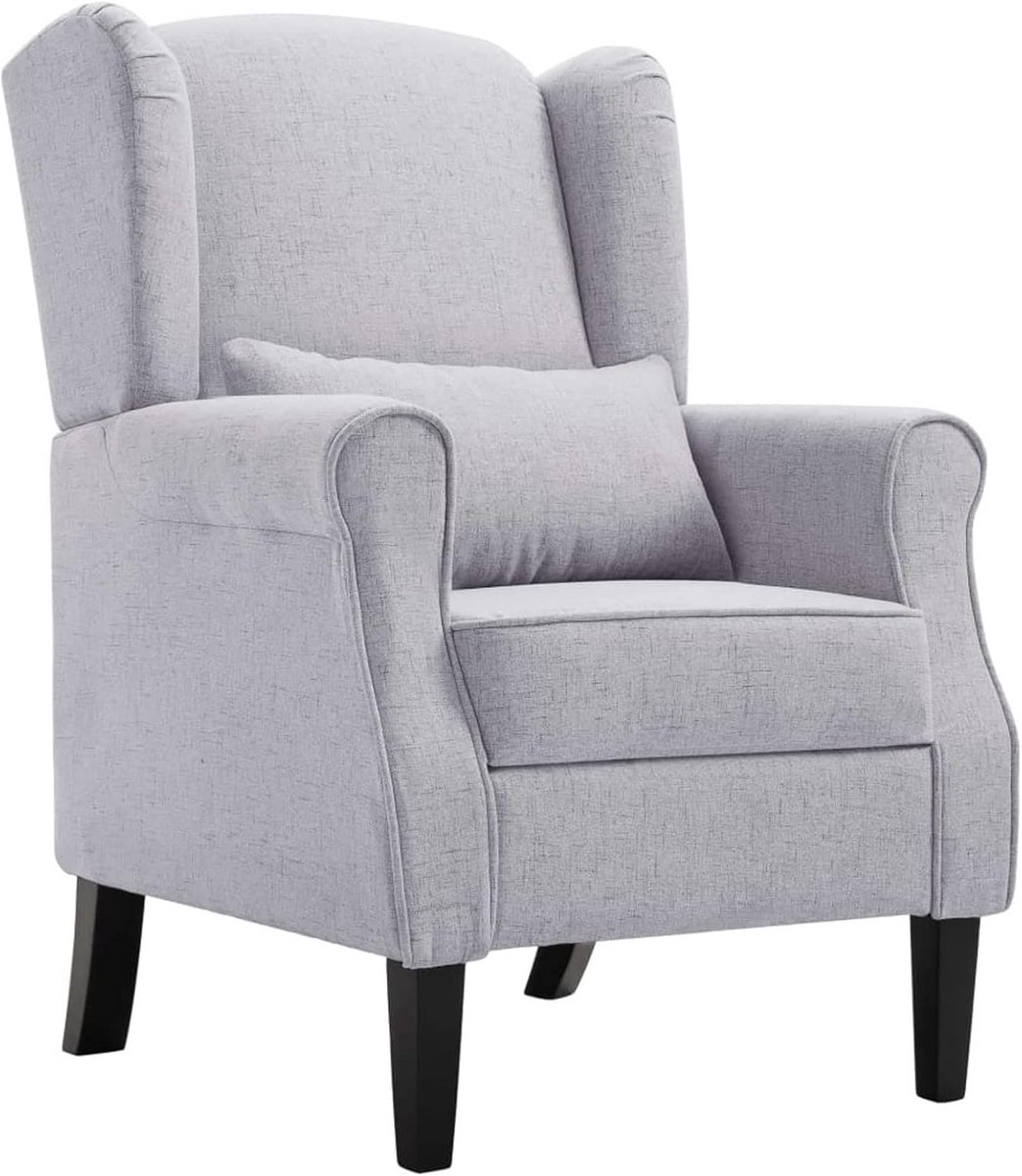 Comfortabele Fauteuil in Lichtgrijs Stof - Luxe Relaxstoel voor Woonkamer