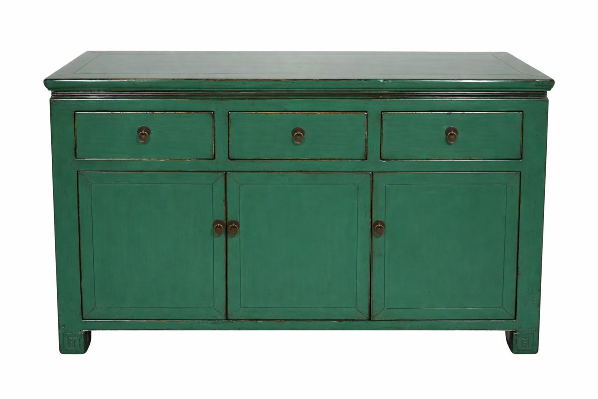 Fine Asianliving Antieke Chinese Dressoir Aqua Groen High Gloss B143xD42xH85cm Chinese Meubels Oosterse Kast Groen, Blauw, Teal