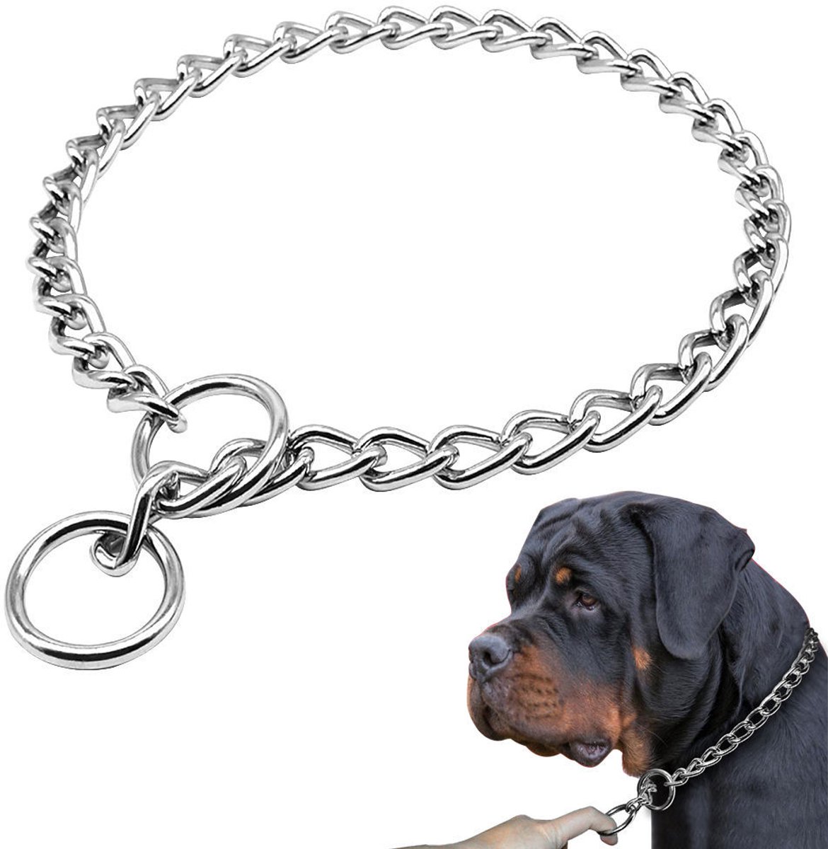 Killogood 60 cm lange - metalen hondentrainingshalsband van roestvrij staal - halsband hond anti trek - halsband puppy