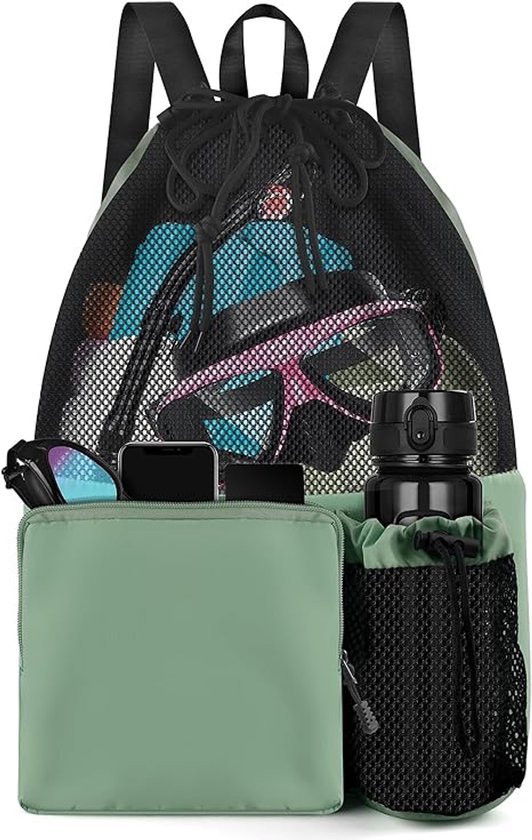 YGCHEN Netz-Schwimmtasche, Sportrucksack für Schwimmen & Fitnessstudio
