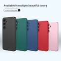 Five phone cases in black, green, blue, red, and pink.