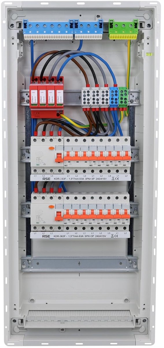Inbouw Groepenkast voor Wandmontage met 4 Rijen en Overspanningsbeveiliging