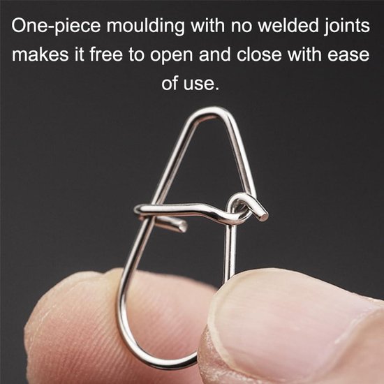 Dailygoods- Vissen Swivel 100 Stuks - RVS Snap Clips - Kalebasvormige Connector - Zeevissen - Gepolijst Oppervlak - Antislip Beweging - Visclips van Dailygoods — afbeelding 3