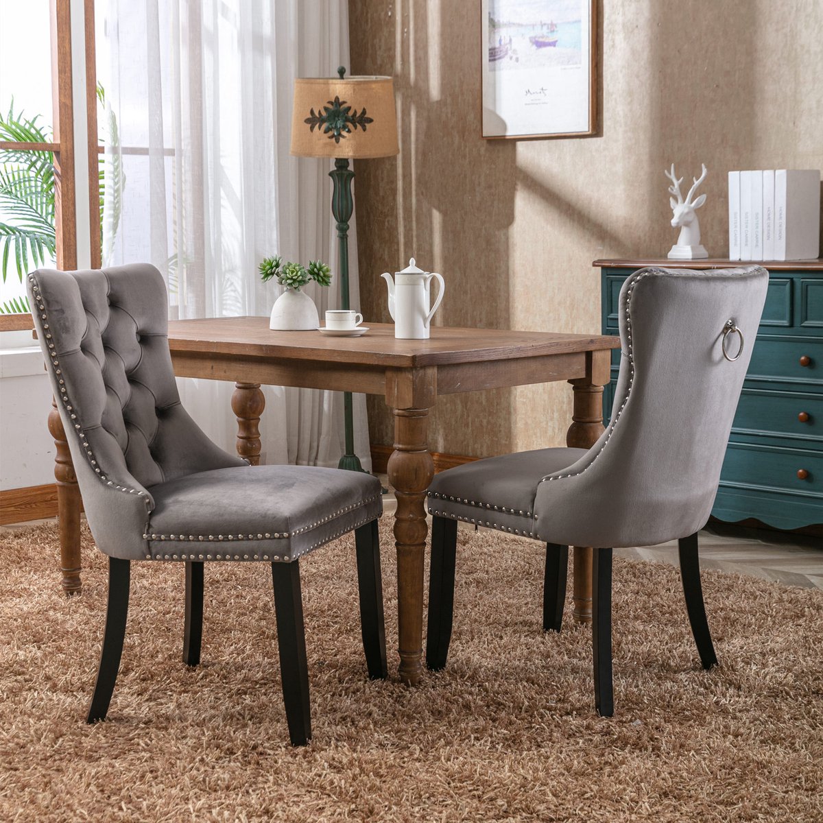 HAUSS SPOLE Eetkamerstoel – Luxe Hoog Design – Set Van 2 – Comfortabel Met Hoge Rugleuning