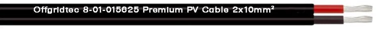 20 Meter Zonne-kabel 2x10mm² PV1-F Zwart Tweeledig Kabel voor Zonnepanelen