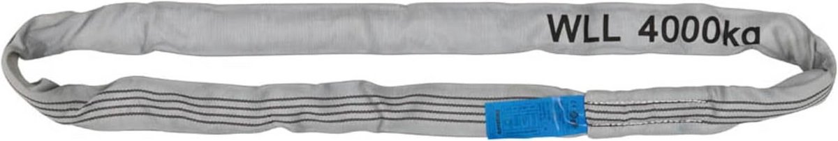 Ronde Sling Hefband 4000 kg 1.5 Meter Grijs