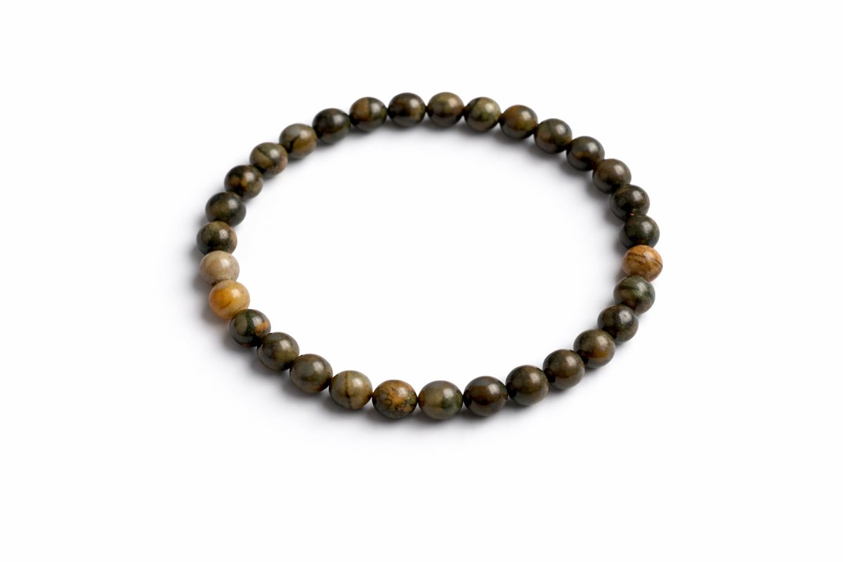 Grijze Opaal Armband 6 mm – Natuursteen – Diameter 17 cm – Opaal Kralen – Unisex