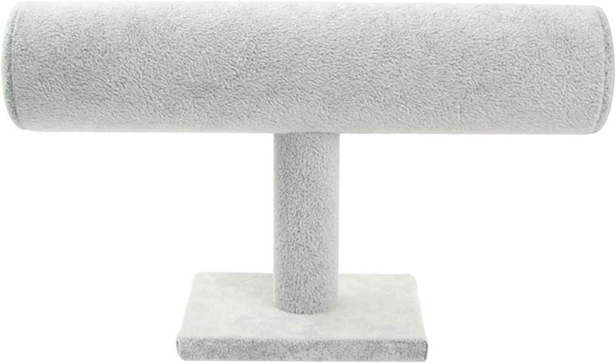 Armbandhouder van fluweel grijs - Sieraden display standaard - Horloge organizer met opbergrek