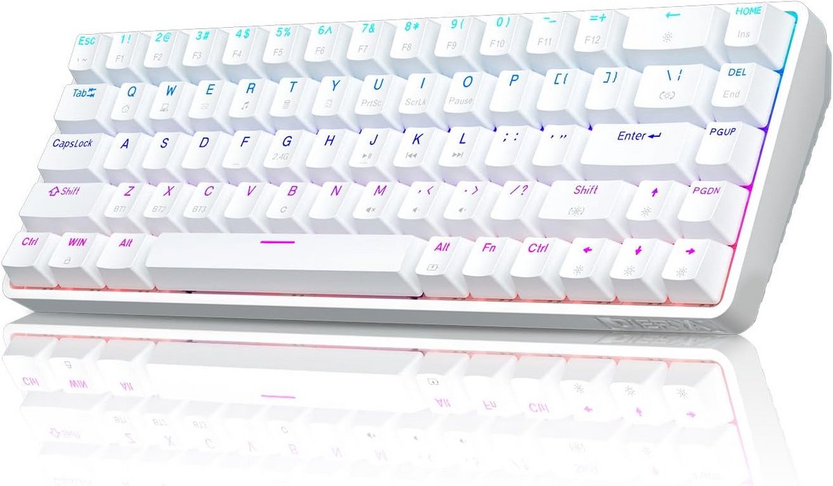 Compact 60% Mechanisch Gaming Toetsenbord met Rode Switches en RGB Verlichting