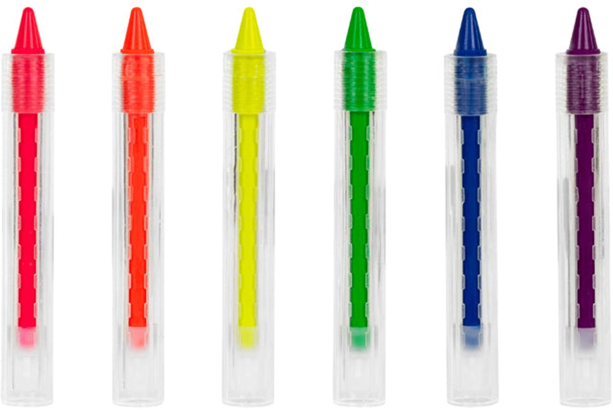 UV-reactieve gezichtsverf (1 verpakking / 6 stuks)