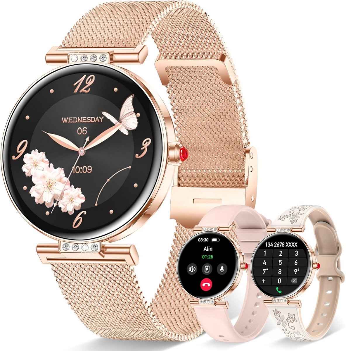 Dames Smartwatch met Bellen IP68 Waterdicht HD Scherm en Fitnesstracking