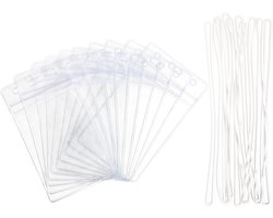 Transparante bagagelabels - set van 10 stuks voor koffer ID-badge en hanger - ideaal voor op reis, bagage herkenning - carnaval en cruise accessoire.
