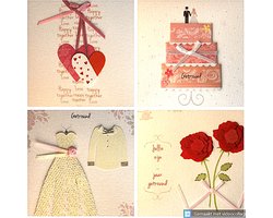 4 Luxe Wenskaarten Paperclip Paperwork Huwelijk - Kaart - Getrouwd - Liefde -Love - Huwelijkskaart - Wenskaart Set - 4 Motieven - Greeting Card - Grusskarte - Carte De Vœux - Dubbele Kaart - Rechthoek - Met Envelop - 15x12cm - Gratis Verzonden
