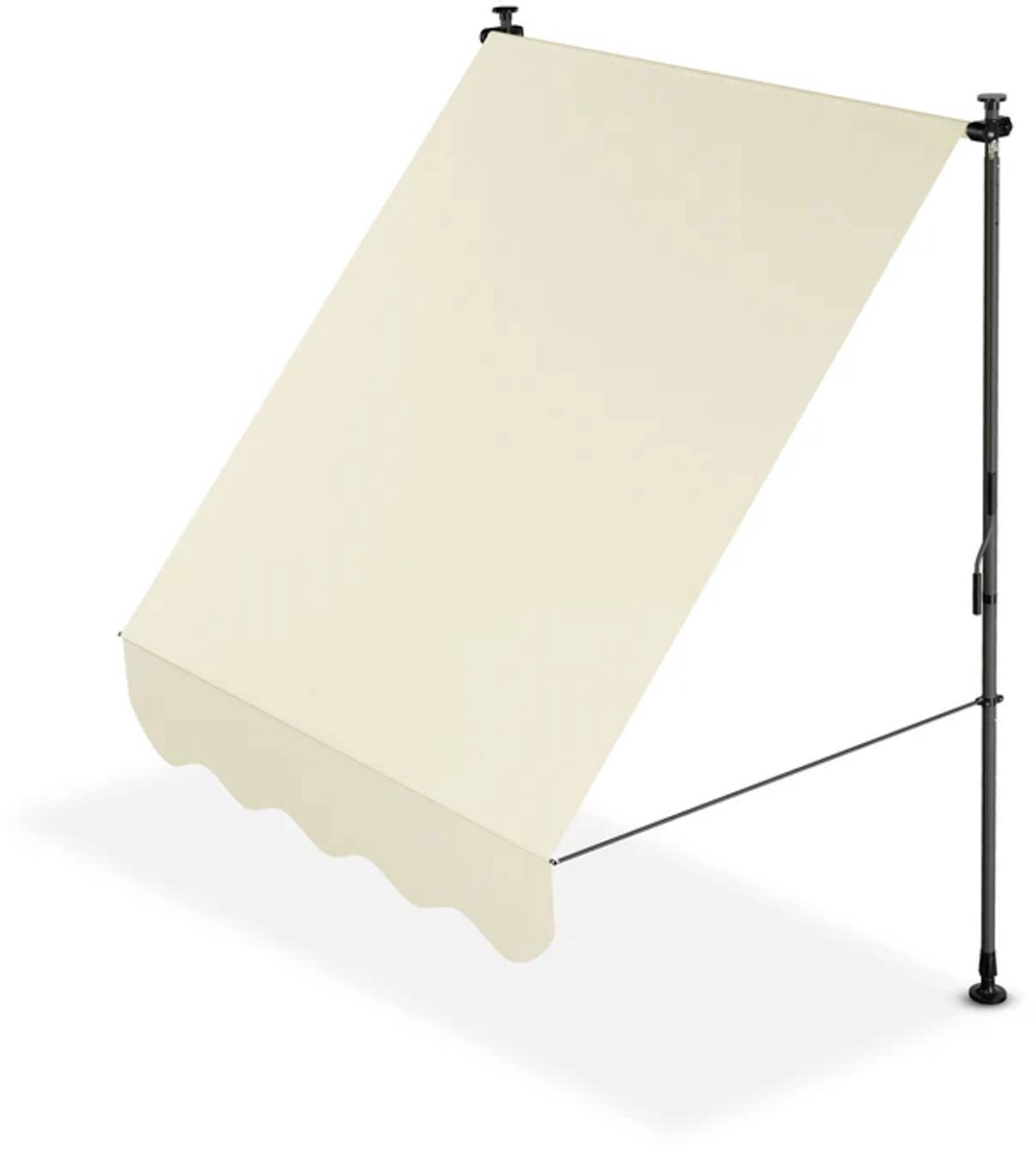 Luifel / Klemluifel met handslinger - Balkonluifel kapstadt - 150x120 cm - Beige