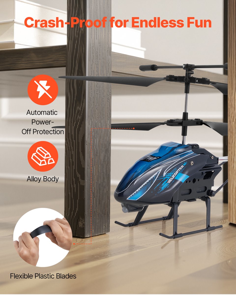 VEVOR RC-Helikopter, 2,4 Ghz Afstandsbedieningshelikopter, 3,5-Kanaals RC-Vliegtuig, 16 Minuten Vliegtijd, Hoogtebehoud, Opstijgen/Landen met Één Knop En Led-Verlichting, Speelgoed voor Kinderen Vanaf 8 Jaar — cadeau in Spellen & Speelgoed - foto 6