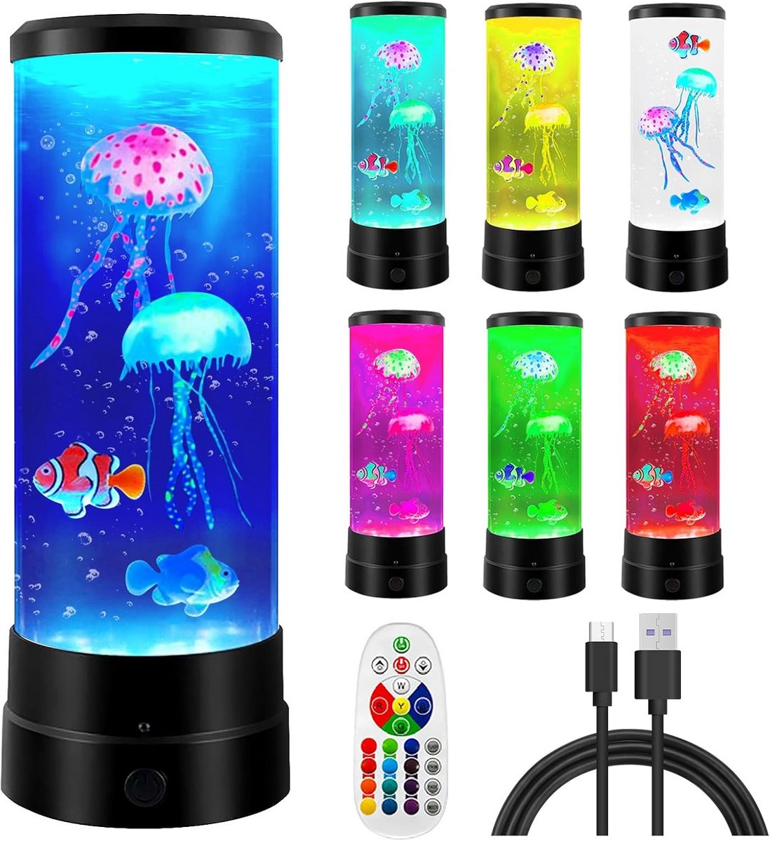 LED Kwallen Aquariumlamp met Afstandsbediening en 17 Kleuren voor Sfeerverlichting