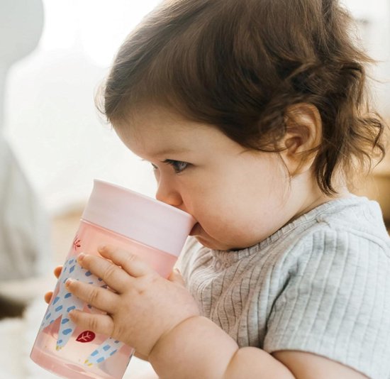 Dr. Brown’s Milestones Cheers 360° Spoutless Drinkbeker 300 ml - Lekvrije Oefenbeker Zonder Tuit voor Baby & Peuter - Reisvriendelijk met Deksel - Pink Leopard & Red Lemur - 2 Stuks van Dr. Brown's — afbeelding 5