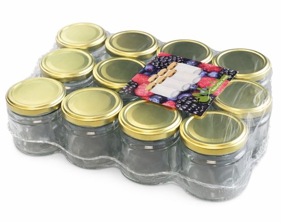 Natuurlijker leven® - Glazen potjes 210ml 12 stuks - jampotjes - weckpotjes - inmaakpotjes