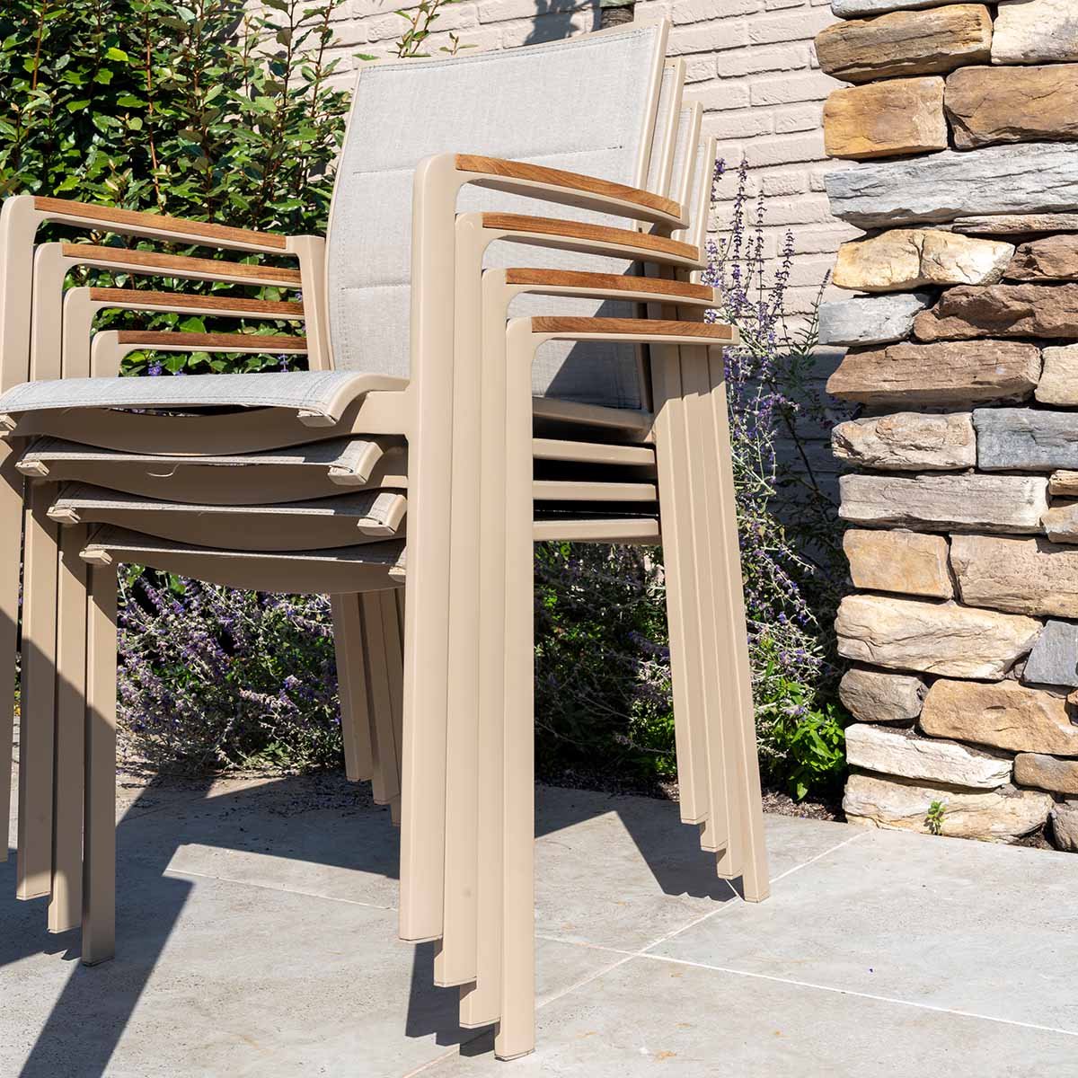 4 Seasons Outdoor Cortina stacking garden chair - latte