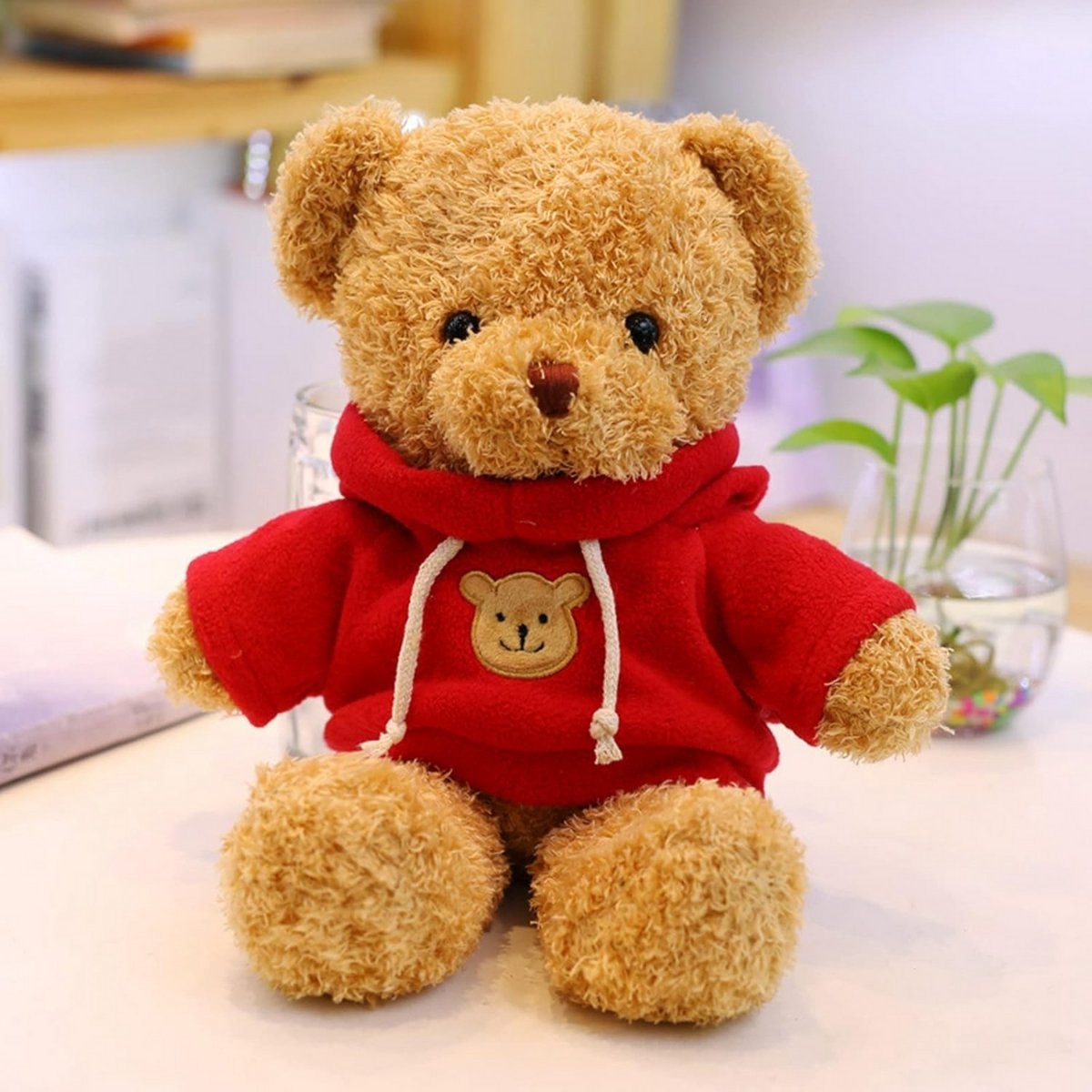 Boncy® Knuffelbeer - Teddybeer Knuffel met Rode Trui - Pluche Knuffels Bruin - Valentijn Cadeau of Baby Teddy Beer - 30cm Groot - Cadeautje Verjaardag — afbeelding 7