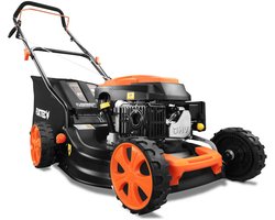 FUXTEC 3in1 Benzine Grasmaaier FX-RM4646ECO - 3,5pk / 2,6kW - 46cm Maaibreedte - 7-traps Maaihoogteverstelling - 4-Takt - Incl. 50L Grasvanger - Mulchfunctie & Reinigingsaansluiting