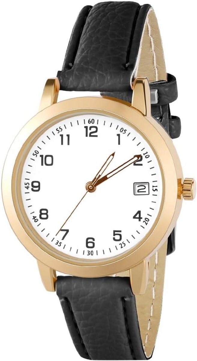Elegant Leren Horloge Dames met Datumweergave