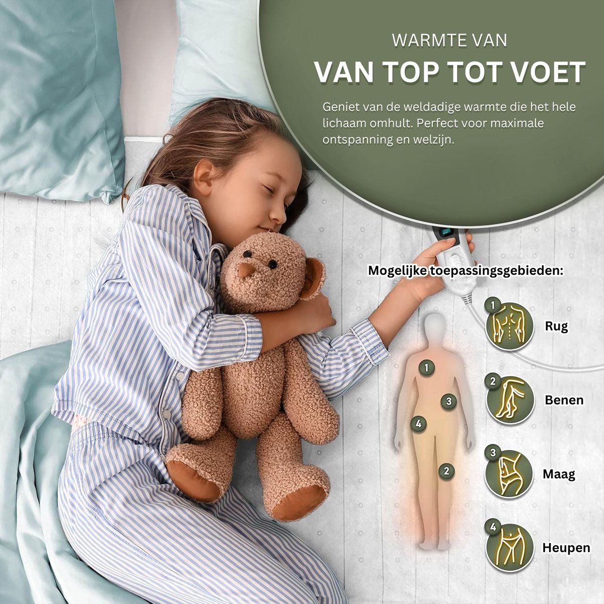 NBAP® Elektrische Onderdeken 2 Persoons Extra Zacht - afbeelding 2