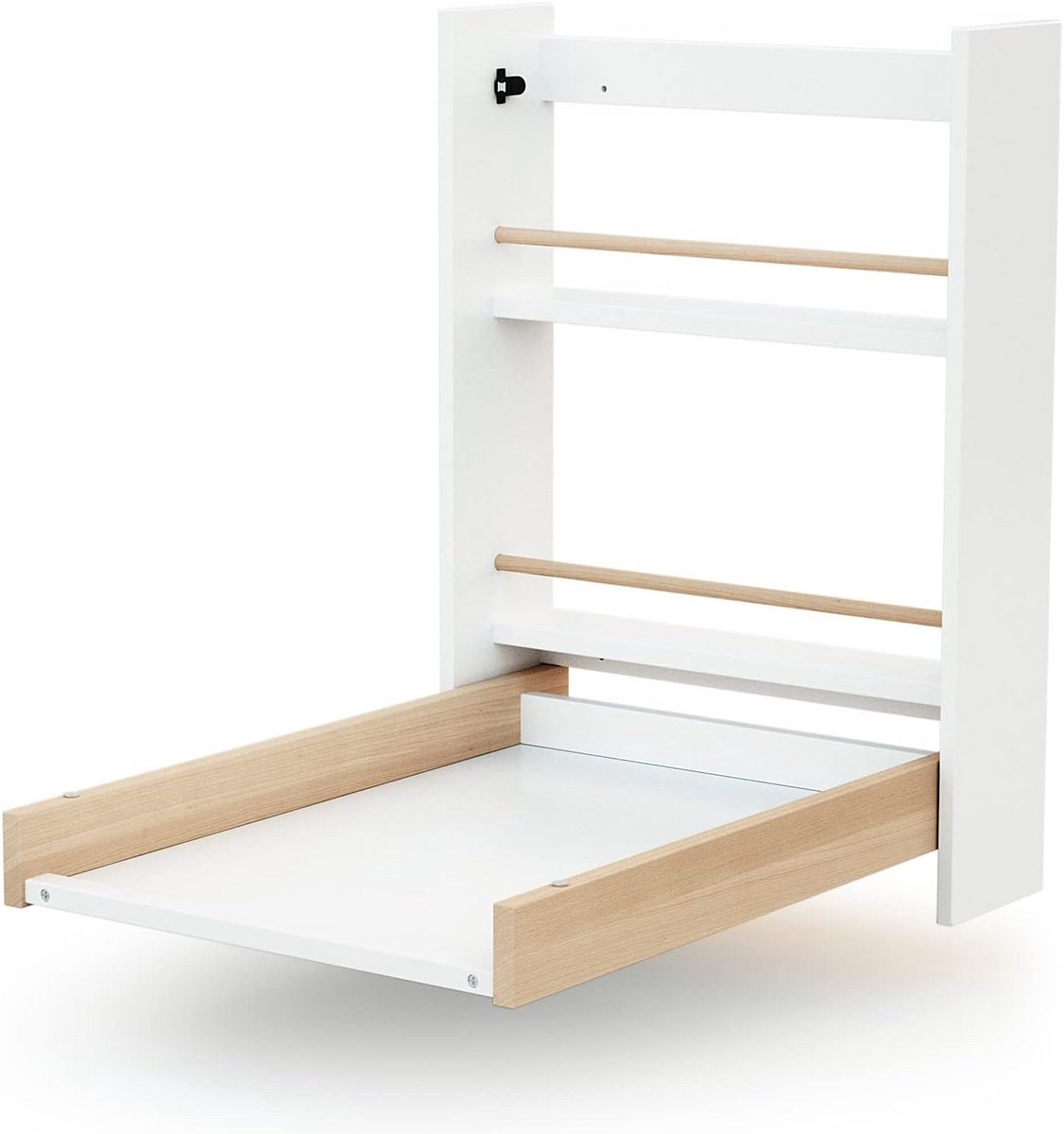 Inklapbare Commode Tafel voor Wandmontage Wit Beukenhout