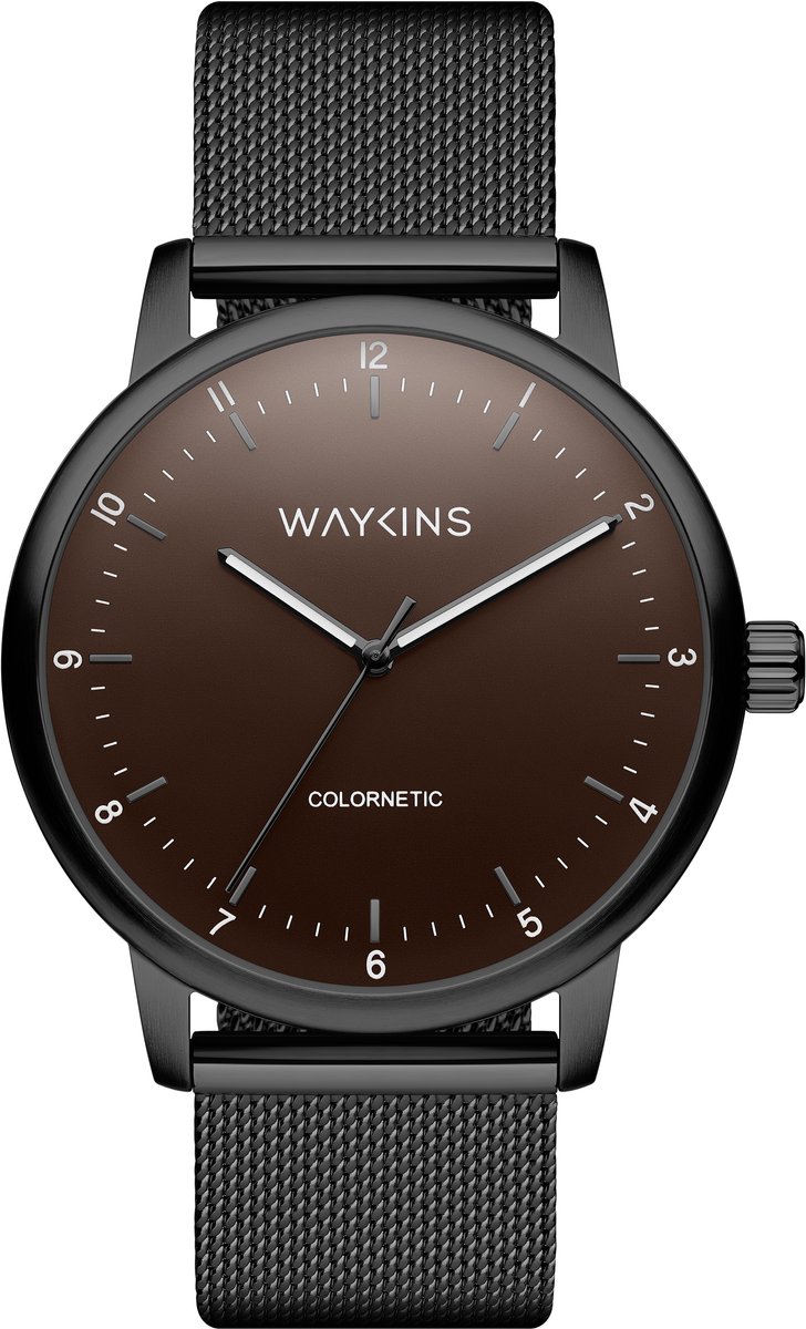 Colornetic | Zwart Stalen Kleurveranderd Horloge