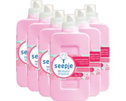 Seepje Pioenroos & Cederhout Wasverzachter Navulling - 6 x 750 ml - 180 wasbeurten - Voordeelverpakking