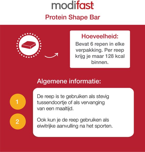 Modifast Protein Shape - Reep - Kokos - 6 x 27 gr van Merkloos — afbeelding 4