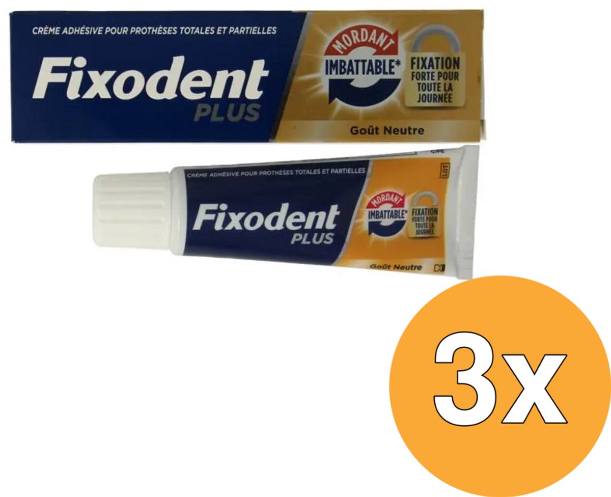 3x Fixodent Kleefpasta Plus Dual Power (40 gr)